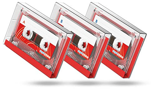 DIGITNOW! Cassettes Audio Vierges,Cassettes de Musique,Faible Bruit Haute Performance 60 Min, Excellentes pour Les Conférences, Séminaires,Enregistrement Quotidien (3Lot), rouge, (M108)