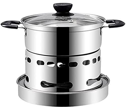 Indoor Spirituskocher, Campingkocher, Kein Elektrisches Kochen, Spirituskocher Mit Pfanne, Edelstahl, Campingkocher, Campingkocher, Teelichter, Indoor Teelichtofen (16cm)