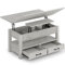 Rolanstar Lift Top Coffee Table - Multi-Function Convertible With Drawers and Hidden Compartment, Converts to Dining Table for Living Room, Home Office, Grey