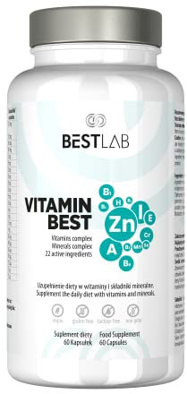 BESTLAB VitaMinBest Diätetisches Nahrungsergänzungsmittel - Komplex aus Vitaminen und Mineralien - Energieverstärker für Frauen und Männer - Energieergänzungsmittel - 60 Kapseln