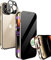 MIMGOAL Anti Spy Hülle für iPhone 11 Pro 360 Grad Magnetische Handyhülle mit Sichtschutz Blickschutz [Vorne und Hinten Gehärtetes Glas Ganzkörper Schutzhülle] Full Body Privacy Anti-peep Case, Gold