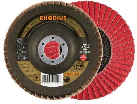RHODIUS TOPline JUMBO SPEED PACK Lamellenschleifscheibe 125 x 22,23 mm K40 5 Stk
