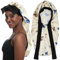 SENGTERM Lange Satin Haarhaube Mädchen seidige Mütze Damen Lange Satin Verstellbar Schlafmütze zum Schlafen Extra Große Satin Schlafmütze für Damen Lange Locken Haar (Butterfly)