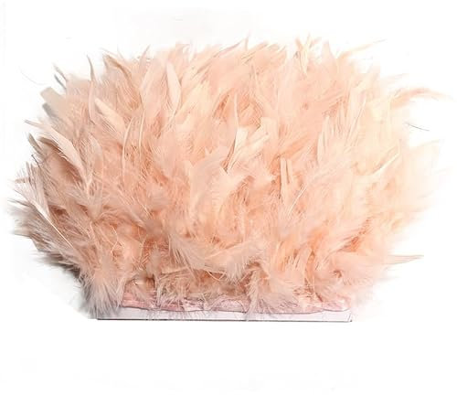 PEKNUX 10M Türkei-Feder-Feuer-Blatt-Kanten-Tischlampe-Tanz-Kostüm-Rock-Spitzen-Feder-Rosa