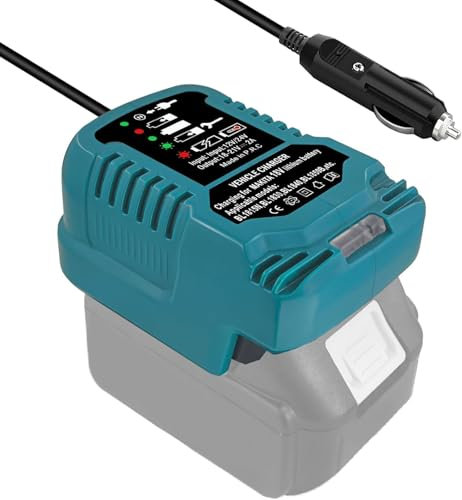 TEPULAS Auto Mini Ladegerät für Makita 18V, Tragbares Fahrzeugladegerät Ersatz für Makita 18V mit Zigarettensteuerplug (Keine Batterie)