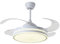 Milectric Ventilador de techo con luz LED | motor DC | 4 aspas retráctiles | luz regulable y 3 tonalidades | 6 velocidades | control remoto | temporizador | silencioso | bajo consumo (Blanco)