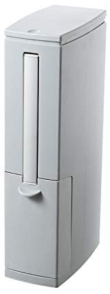 2 in 1 Multifunctional Bathroom Bin and Toilet Brush Set Grey Plastic with Removable Lid and Handle