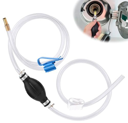 Forhandy Benzinpumpe, 8 mm Handpumpe Wasser Siphonpumpe mit 2 m Schlauch | Tragbare Kraftstoffpumpe Absaugpumpe Umfüllpumpe Handpumpe Benzin für Benzin Diesel Kraftstoffe zum Auto/Boot/Kart/Motorrad