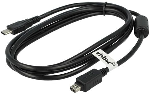 vhbw Câble de données USB-C remplacement pour Olympus CB-USB5, CB-USB8, CB-USB6 pour appareil photo, 15 cm