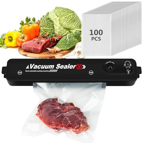Machine Sous Vide Alimentaire: Appareils de Mise Sous Vide, Appareil Sous Vide Alimentaire Professionnelle, Machine Sous Vide pour Aliments Viandes Légumes Fruits, avec 100 Sac Sous Vide Alimentaire