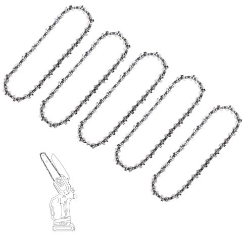 Yweler, mini catena per motosega Stihl GTA 26 36700028 con 28 maglie, 1/4, 0,1 cm, 1,1 mm, guida per sega elettrica senza fili, taglio rami del legno, confezione da 5