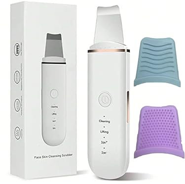 HOMEFUNK Dispositivo esfoliante a ultrasuoni per la pulizia del viso e dei punti neri per la pulizia dei pori, rimozione delle rughe, estrattore di comedoni, con 3 modalità ricaricabile tramite USB