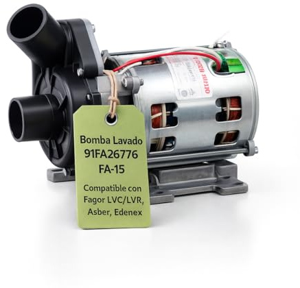 CubetasGastronorm ® Bomba Lavado Lavavajillas Industrial 230V 91FA26776 FA15 LVC LVR Motor 0 26kW 0 35HP Entrada 38mm Salida 38mm Recambio Compatible Con Fagor Asber Edenox LVC12 LVR12 2750rpm 50