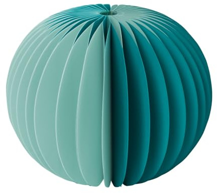 REMEMBER Papiervase Yuki sage, H 18 cm, Ø 24 cm, Papier/Glas/Magnetverschluss – Faltbare Design Vase aus wasserfestem Papier (Petrol, H 13 cm, Ø 18 cm)