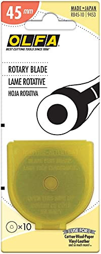 Olfa Lames Rotatives Inoxydable 45mm Pack De 10, Argent