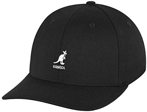 Kangol Wool Flexfit Cap Baseballcap Basecap Fullcap Wollcap Fitted (XXL (62-63 cm) - schwarz)