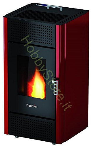 Freepoint-Cadel 98020-10 Leonora/Miriam Stufa a Pellet, 7 KW, Rosso