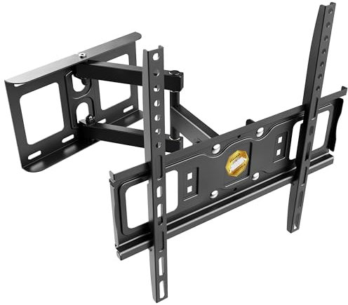 RICOO Supporto TV parete S5144 Girevole Inclinabile Televisore 30-55 (76-140 cm) Staffa universale Televisione LED/Curvo VESA 200 x 200-400 x 400