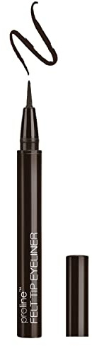 Wet n Wild, ProLine Felt Tip Eyeliner, Eyeliner mit feiner Filzspitze, Augen-Make-up, absolute Kontrolle beim Auftragen, flüssige und pigmentierte Formel, Dunkelbraun