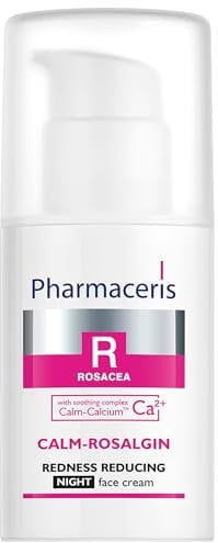 Pharmaceris R Rosacea Creme 30 ml mit beruhigendem Calm-Calcium Ca2+ Komplex | Lindert Rötungen und sichtbare Blutgefäße | CALM-ROSALGIN Rötung reduzierende Nachtcreme