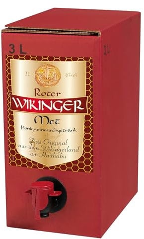 Roter Wikinger Met | 1x3L | Honigwein aus dem Wikingerland Haithabu mit Kirschsaft | fruchtig aromatisch | Das Original