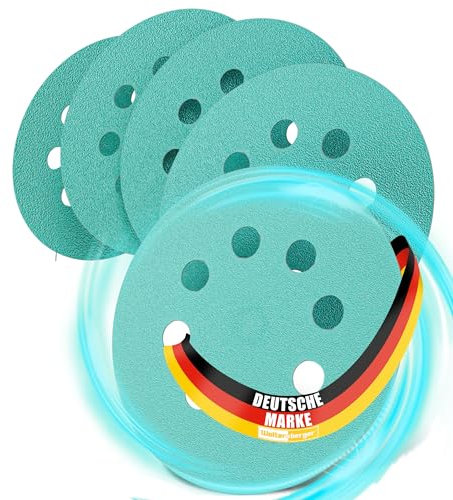 Woltersberger® 50 dischi abrasivi eccentrici Ø 125 mm | Grana P1000 | 8 fori in verde | per una levigatura ottimale, versatile