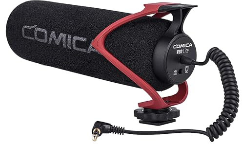 COMICA CVM-V30 LITE Microfono Video Supercardioide condensatore Microfono Videocamera microfono per Canon Nikon Sony Panasonic Camera/DSLR/smartphone (Rosso)