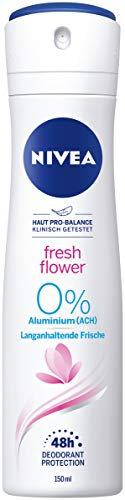 NIVEA Fresh Flower Deo Spray (150 ml), Deo ohne Aluminium (ACH) mit frischem Blumenduft, Deodorant mit 48h Schutz pflegt die Haut