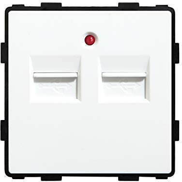 BSEED DIY 1/2 Doppel-USB-Ethernet-Steckdose Weiße Aufputz-Wand Ladesteckdose