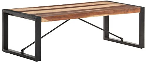vidaXL Couchtisch Beistelltisch Wohnzimmertisch Kaffeetisch Sofatisch Holztisch Teetisch Tisch 120x60x40cm Massivholz Stahl Industrie-Stil