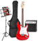 MAX GigKit Pack Guitarra eléctrica - Amplificador de guitarra de 40 vatios, guitarra eléctrica, atril, funda de guitarra, afinador, cable de instrumento, correa de guitarra y accesorios - Rojo