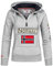 Geographical Norway GYMCLASS LADY - Felpa Con Cappuccio E Tasche Da Donna Casual - Felpa Logo Donna - Maniche Lunghe Comfort - Felpa Cappuccio Cotone Sportivo (GRIGIO CHIARO M - TAGLIA 2)