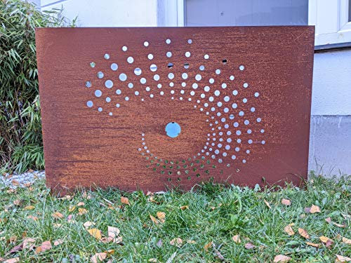 Edelrost Garten Sichtschutz aus Metall 1mm Rost Gartenzaun Gartendeko Rost Sichtschutzwand (032101: L150 H75cm)