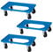 BRB 3 Logistikroller für 600 x 400 mm Behälter, Schwarze Räder, blau, Trgkf 250 kg