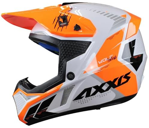 Casco Axxis Wolf StarTrack Naranja Fluo - Motocross 2021- Enduro (S)