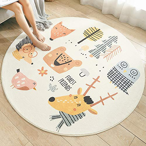Kinderteppich Rund Waschbare fürs Babyzimmer Kleinkinderzimmer Wohnzimmer Schlafzimmer Bereich Teppich Groß Kinderteppiche Runden Teppiche Flauschige Matte Kinder Schutzmatten Kindermatte 120 CM