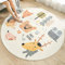 Kinderteppich Rund Waschbare fürs Babyzimmer Kleinkinderzimmer Wohnzimmer Schlafzimmer Bereich Teppich Groß Kinderteppiche Runden Teppiche Flauschige Matte Kinder Schutzmatten Kindermatte 120 CM