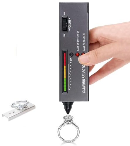 Diamant Tester Stift, Tragbarer Edelstein Tester mit LED Anzeige, Hochpräzise Professioneller Diamantprüfer Gerät mit Schutzhülle für Anfänger und Experten Selector Gemstone Jewelry Gems Tool