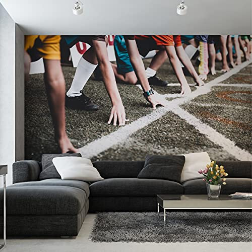 Muralo Fotomural autoiluminado 416 x 254 cm, diseño juvenil competición deportiva, moderno y juvenil, para dormitorio o adolescente, tamaño XXL, 416 x 254 cm