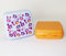 TUPPERWARE Mikrowelle Sandwichbox, Lunchbox, Brotdose Türkis Blumen + Orange Uni