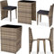 tectake® Poly Rattan Bistroset, platzsparend zusammenschiebbar, Gartenmöbel Set mit 2 Stühlen & Tisch, Outdoor Möbel, Sitzgruppe für Garten, Wintergarten, Balkon Terrasse - Natur