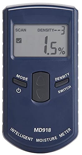 Holzfeuchtemessgerät, Md918 Digital Lcd Induktiver Holzfeuchtedetektor Holzfeuchtetester 4% ~ 80% Rh, Für Feuchte Wände, Decken, Teppiche Und Brennholz