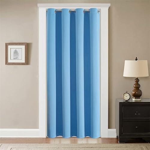 GYROHOME Rideaux occultants à œillets de Couleur Unie pour Porte et fenêtre, Bleu Ciel, 100 x 200 cm