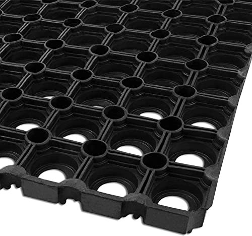 etm Ringgummimatte Rasengitter - Octodoor Gummimatte - Schmutzfangmatte - Fußmatte für Außen - Antirutschmatte - 100x500cm