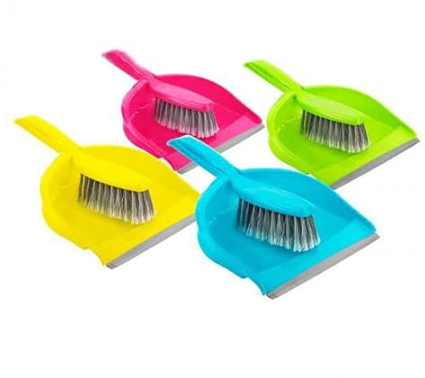 Dustpan and Brush Set Sweeping Shovel Soft Bristle Hygienic, Dustpan & Brush (Red)