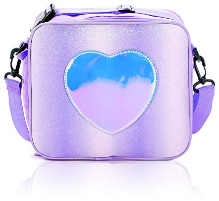 Kids Lunch Bag,Leakproof Thermal Lunch Bag for Girls Rainbow Glitter Portable Lunch Cooler Bag Insulated Tote Lunch Bag for Kids Work School Picnic Camping