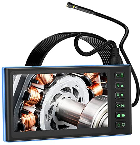Karlak Cámara de inspección, endoscopio de triple cámara con boroscopio IPS de 7 pulgadas a color Sn con 8 luces LED 1080P, fotos, videos, cámara de serpiente, IP67, impermeable, cámara de inspección