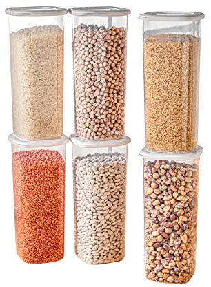 Viwares Vorratsdosen mit Deckel Luftdicht, 6er Vorratsbehälter Set BPA-Frei, Vorratsdose zur Müsli Mehl Aufbewahrung Küche, Praktische Organizer Küche, Frischhaltedosen für Lebensmittelaufbewahrung