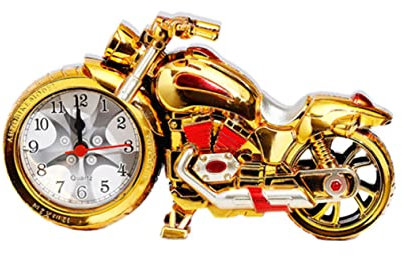 Toyvian Motorrad Wecker Kunststoff Quarzuhr Kreative Schreibtischuhr Für Schlafzimmer Und Wohnzimmer Ohne Batterie Lustiges Motorraddesign Desktop Ornament