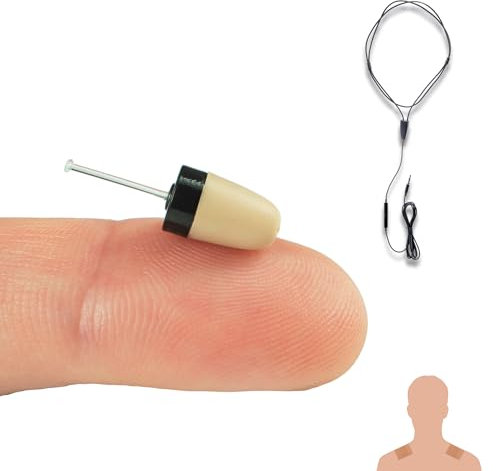 PingaOculto Auricolari Spia Esami Vip Pro Mini Auricolare Invisibile Nascosto con Microfono Cavo Telefono Strisce Adesive - Micro Cuffie Invisibili Piccolo Orecchio (Auricolari Spia Vip Pro SuperMini)